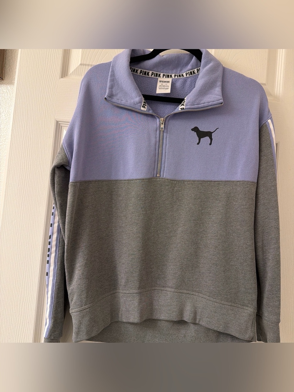 Victoria's Secret PINK Lavender and grey Quarter-Zip Pullover